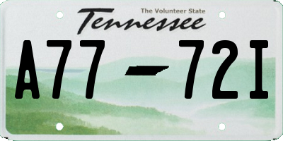 TN license plate A7772I