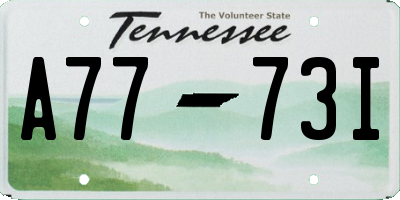 TN license plate A7773I