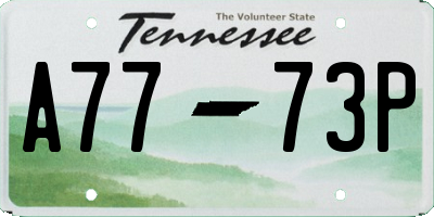 TN license plate A7773P