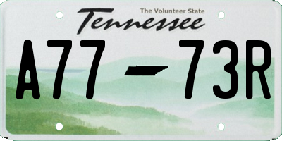 TN license plate A7773R