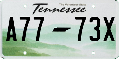 TN license plate A7773X