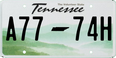 TN license plate A7774H
