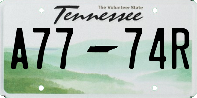 TN license plate A7774R