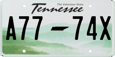 TN license plate A7774X
