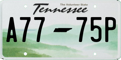 TN license plate A7775P