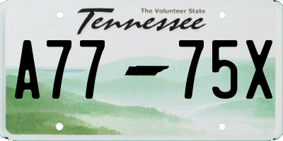 TN license plate A7775X