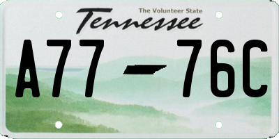 TN license plate A7776C