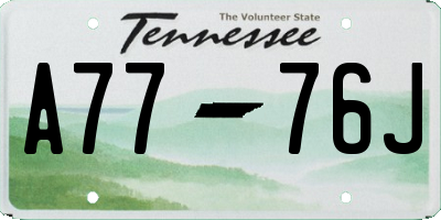TN license plate A7776J