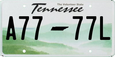 TN license plate A7777L