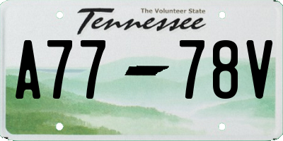 TN license plate A7778V