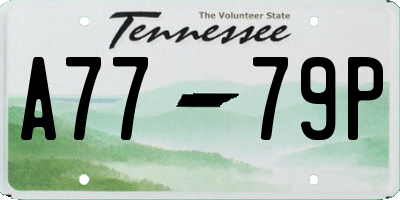TN license plate A7779P