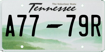 TN license plate A7779R