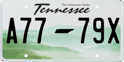 TN license plate A7779X