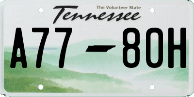 TN license plate A7780H