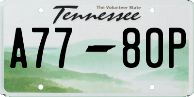 TN license plate A7780P