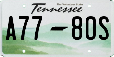 TN license plate A7780S