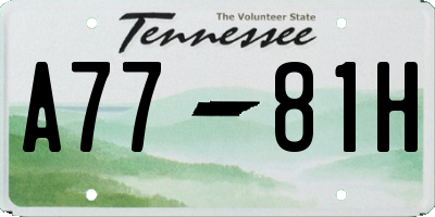 TN license plate A7781H