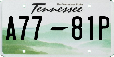 TN license plate A7781P