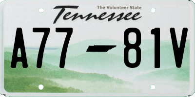 TN license plate A7781V
