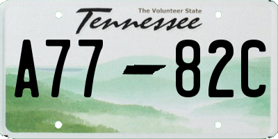 TN license plate A7782C