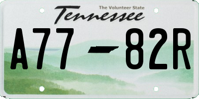 TN license plate A7782R
