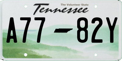 TN license plate A7782Y