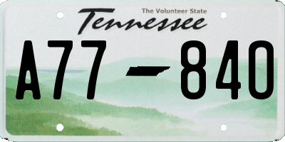 TN license plate A7784O