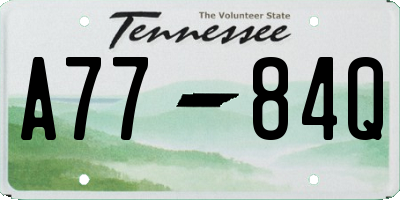 TN license plate A7784Q