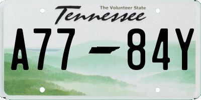 TN license plate A7784Y