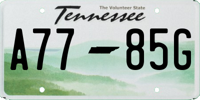 TN license plate A7785G
