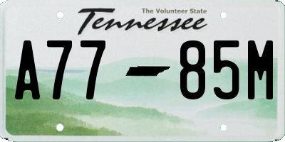 TN license plate A7785M