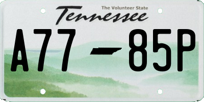 TN license plate A7785P