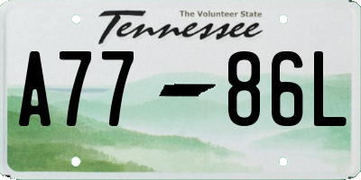 TN license plate A7786L