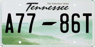 TN license plate A7786T