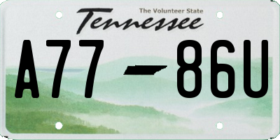 TN license plate A7786U
