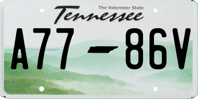 TN license plate A7786V