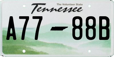 TN license plate A7788B