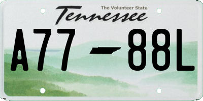 TN license plate A7788L