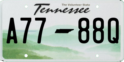 TN license plate A7788Q