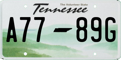 TN license plate A7789G