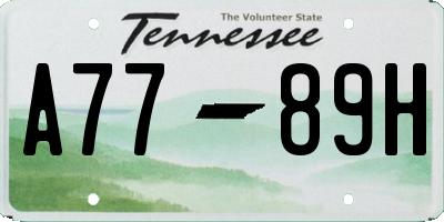 TN license plate A7789H