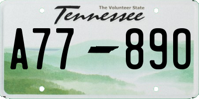 TN license plate A7789O