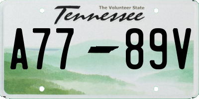 TN license plate A7789V