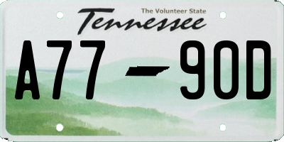TN license plate A7790D