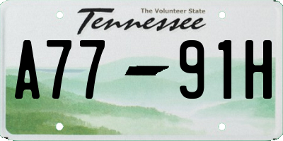 TN license plate A7791H