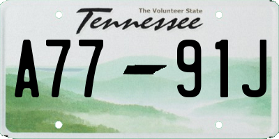 TN license plate A7791J