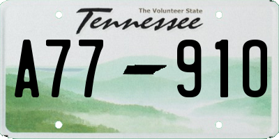 TN license plate A7791O