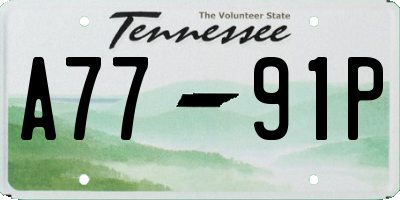 TN license plate A7791P