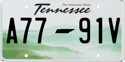 TN license plate A7791V