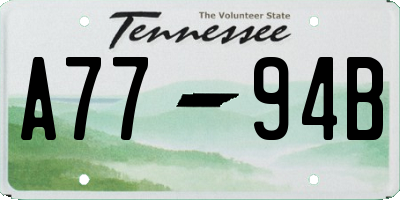 TN license plate A7794B